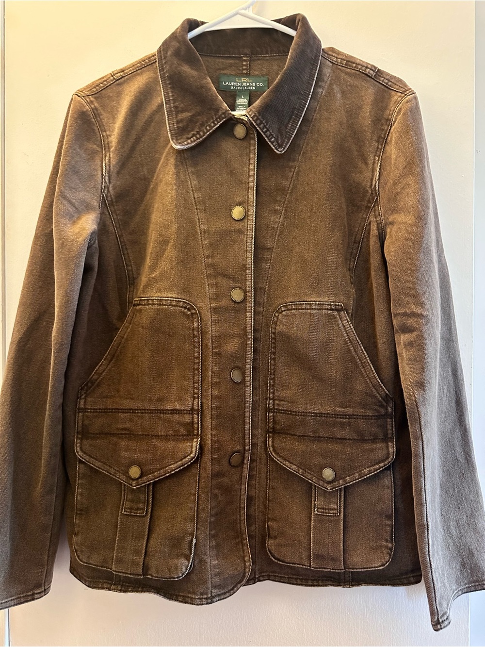 Vintage Lauren Ralph Lauren Brown Canvas Utility Jacket L